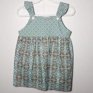 Toddler sundress in teal and tan. Size 18-24 months